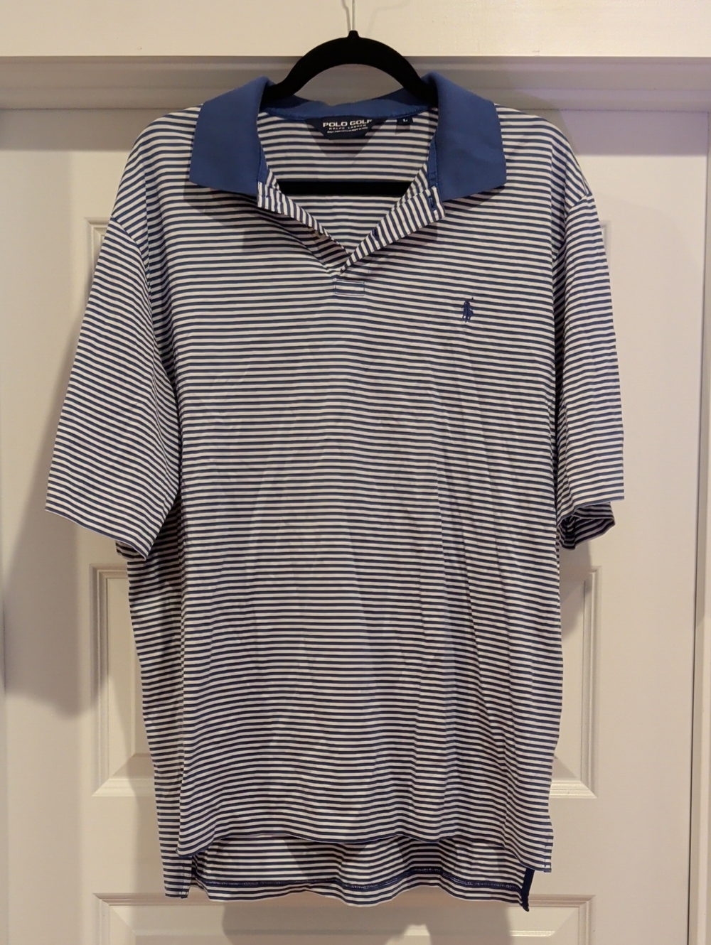 Polo Golf Ralph Lauren Striped Blue & White Polo Shirt